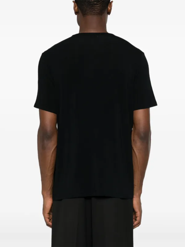 Saint Laurent crew-neck Ribbed T-shirt | Black | FARFETCH