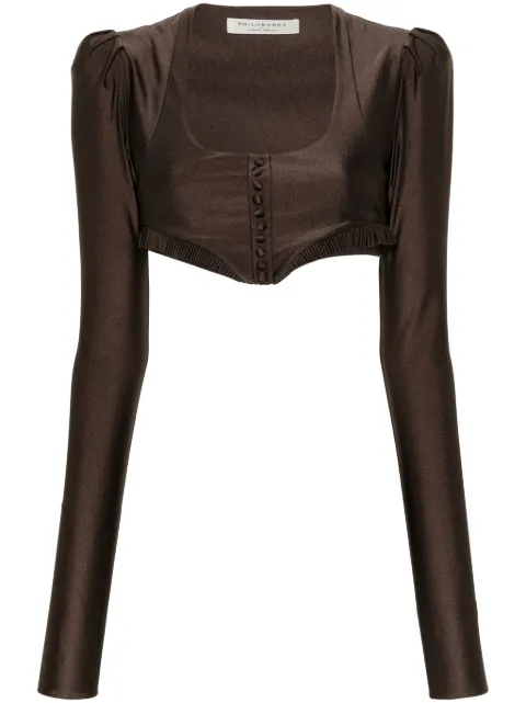 Philosophy Di Lorenzo Serafini ruffle-trim cropped top