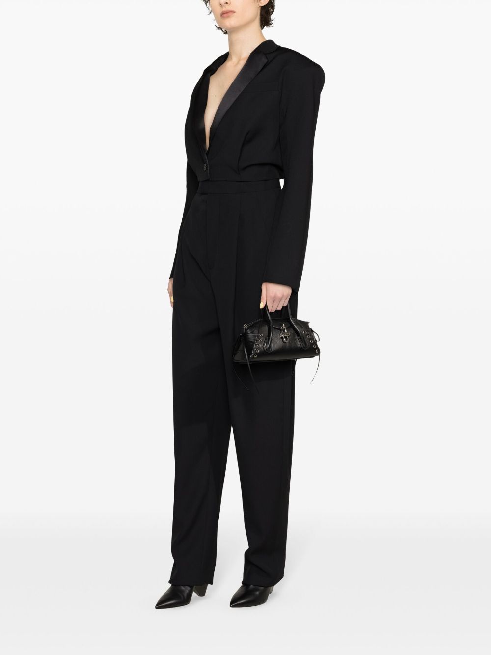 Shop Rev Enya High-waisted Tailored Trousers In Schwarz