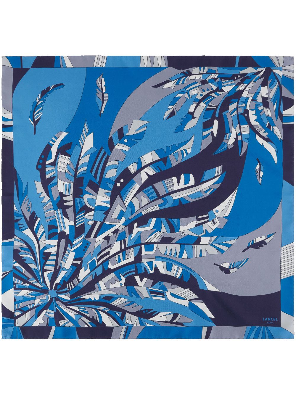 Lancel Sjaal met print Blauw
