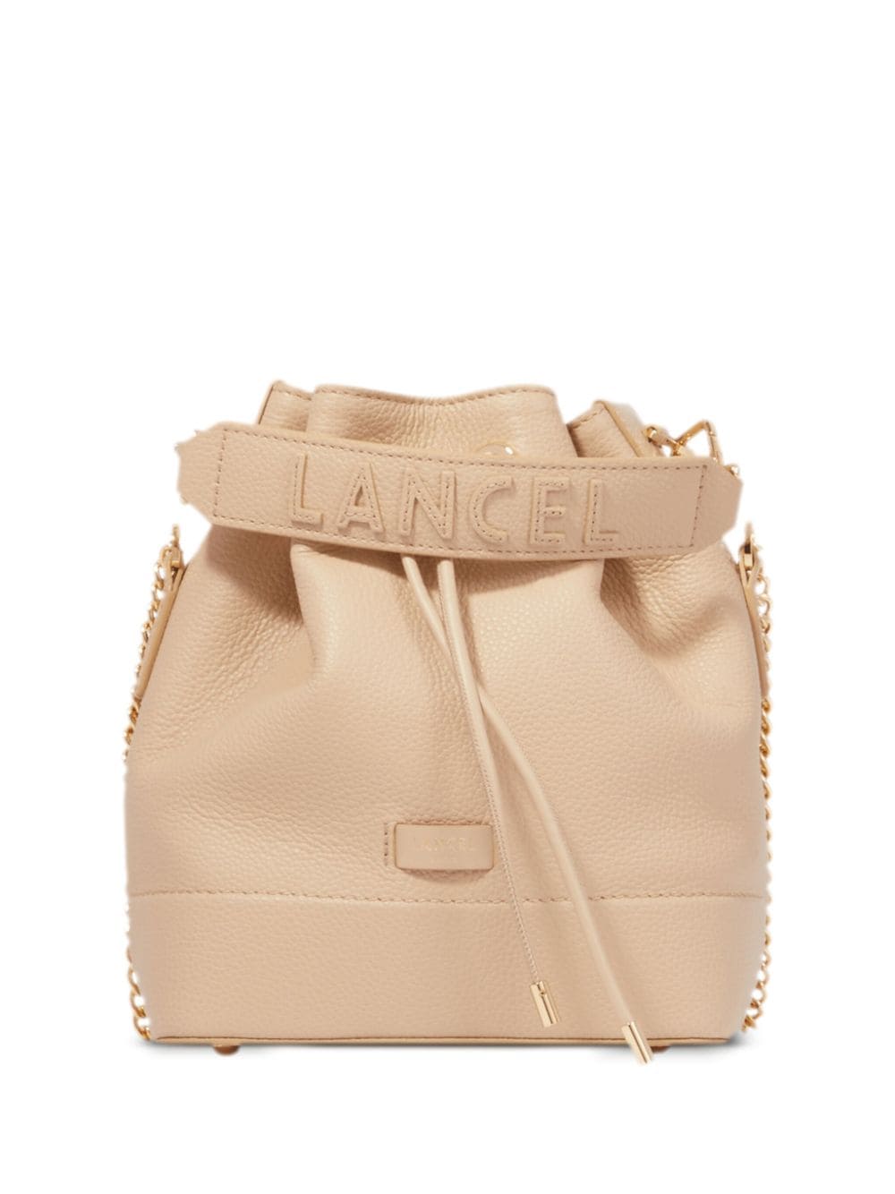 Shop Lancel Small Ninon Leather Bucket Bag In Neutrals