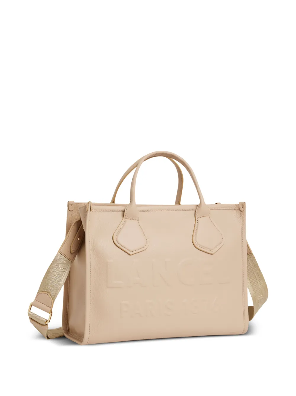 Shop Lancel Medium Jour De  Leather Tote Bag In Neutrals