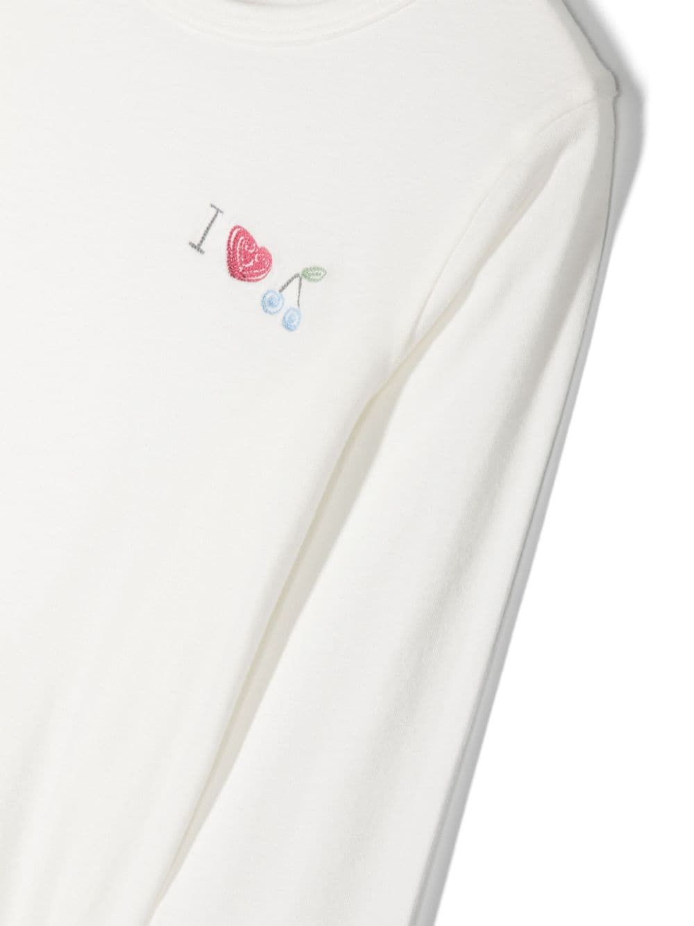 Shop Bonpoint Text-embroidered T-shirt In White