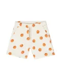 Mini Rodini Basketball organic-cotton shorts - White