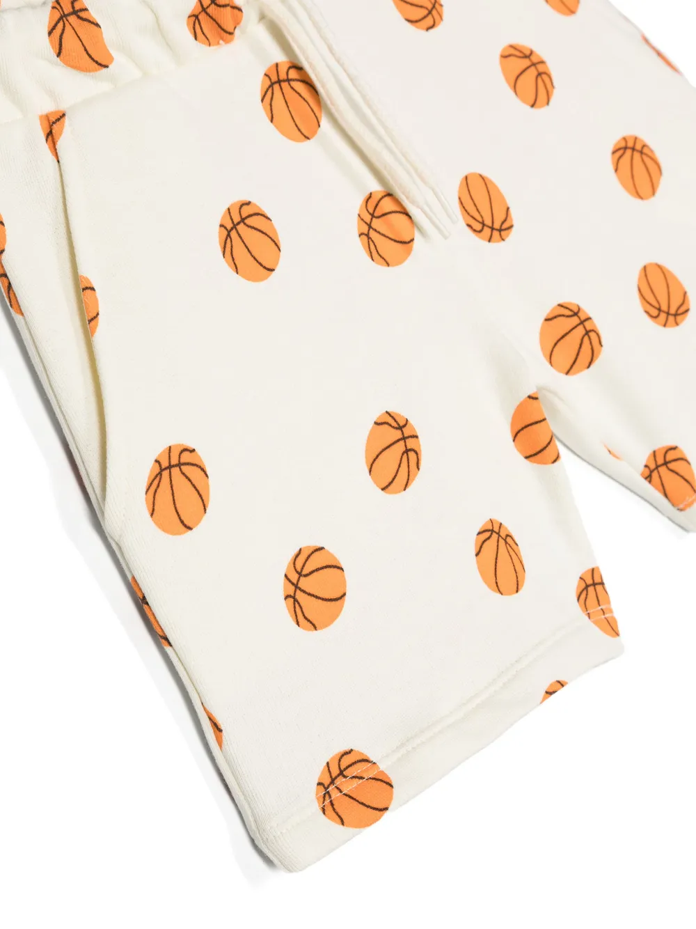 Shop Mini Rodini Basketball Organic-cotton Shorts In White