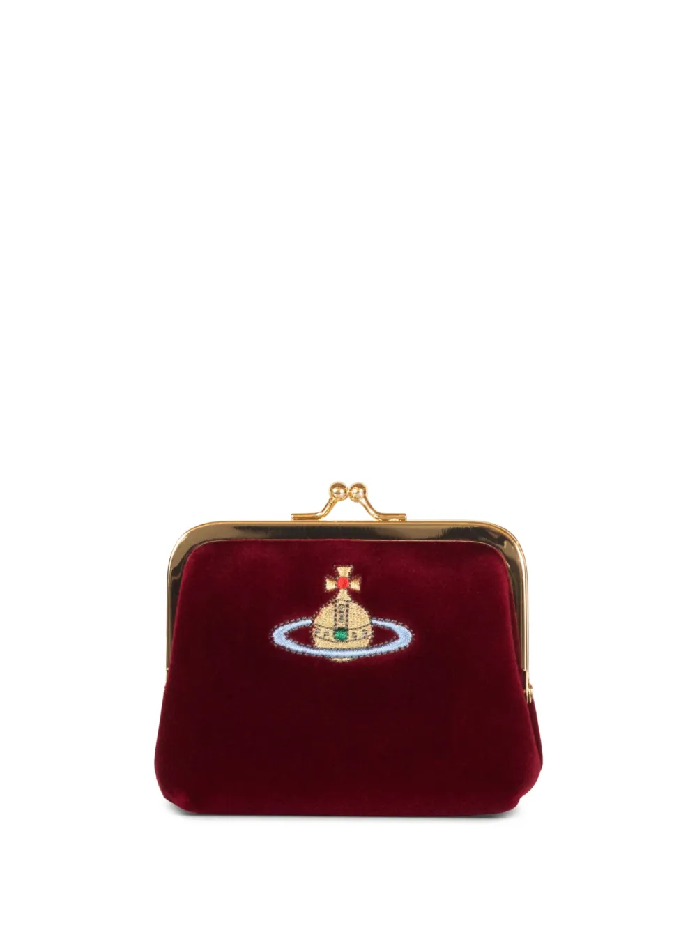 Vivienne Westwood Frame Velvet Coin Purse In Red