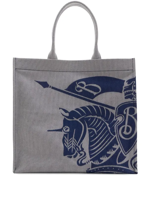 トートバッグ BURBERRY EKD LOGO TOTE BAG Burberry EKD Canvas Tote Bag | Grey | FARFETCH