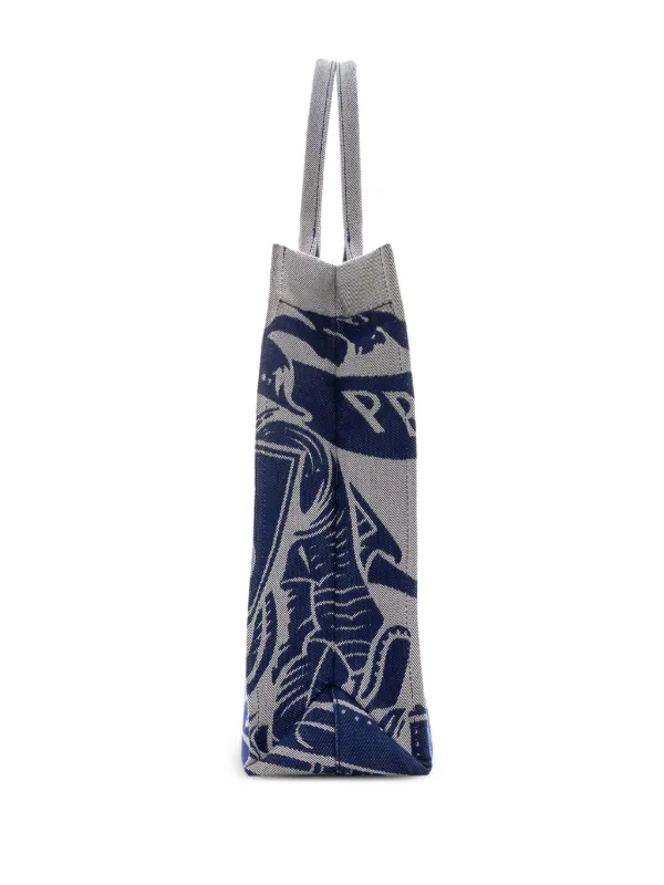 【関税込み】BURBERRY MEDIUM CANVAS TOTE BAG WITH EKD EKD Medium canvas tote bag in grey - Burberry | Mytheresa