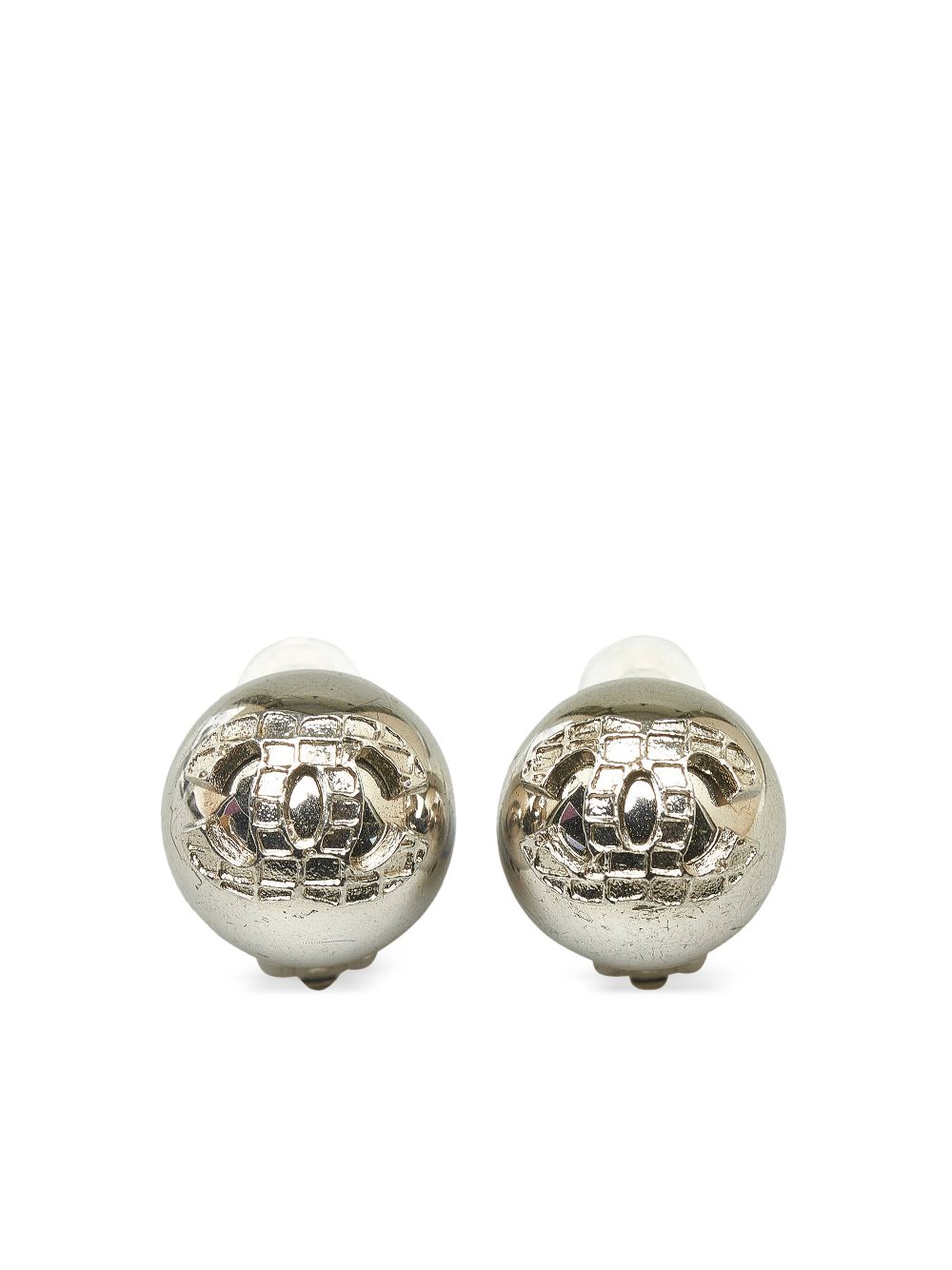 CHANEL Pre-Owned Coco Mark clip-on earrings - Silver