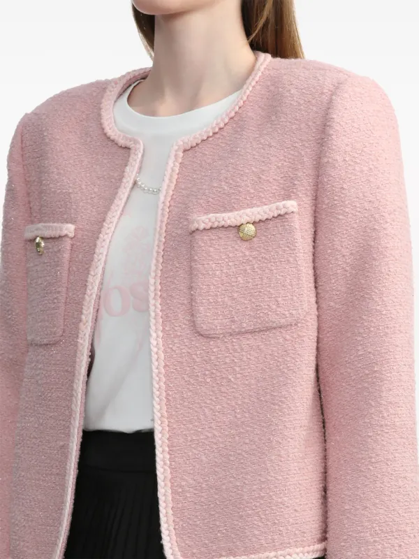 b+ab braided-trim Tweed Jacket Pink FARFETCH PH