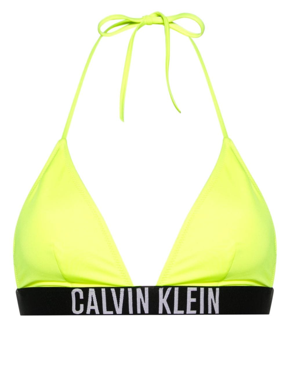 calvin klein haut de bikini à bande logo - jaune