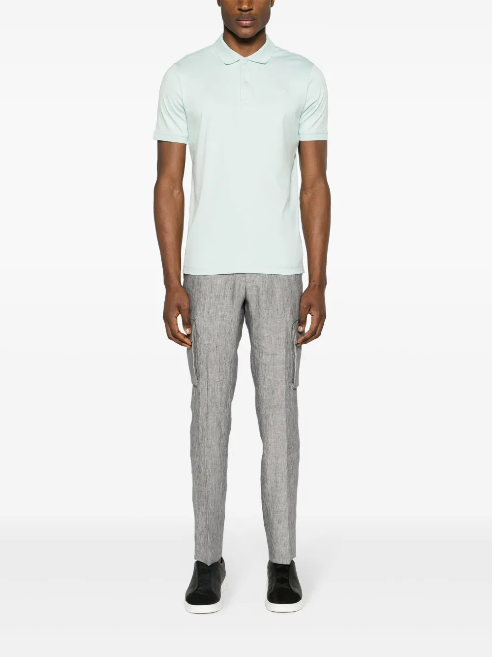 Calvin Klein Katoenen poloshirt met logopatch - Blauw