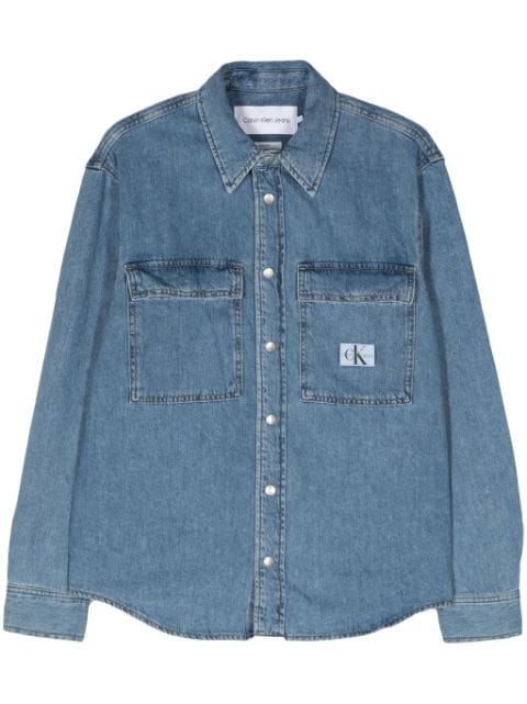 Calvin Klein Jeans logo-patch denim shirt