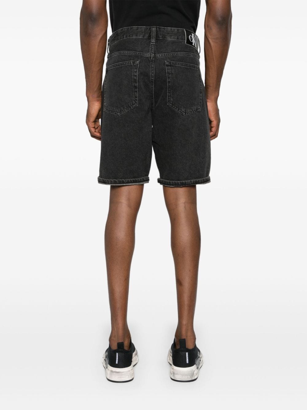 Shop Calvin Klein Jeans Est.1978 Mid-rise Denim Shorts In Grau