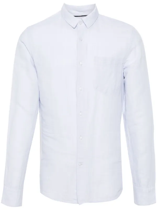 Calvin Klein Monogram-embroidered Men Shirt - Blue Calvin Klein Monogram-embroidered Men Shirt - Blue