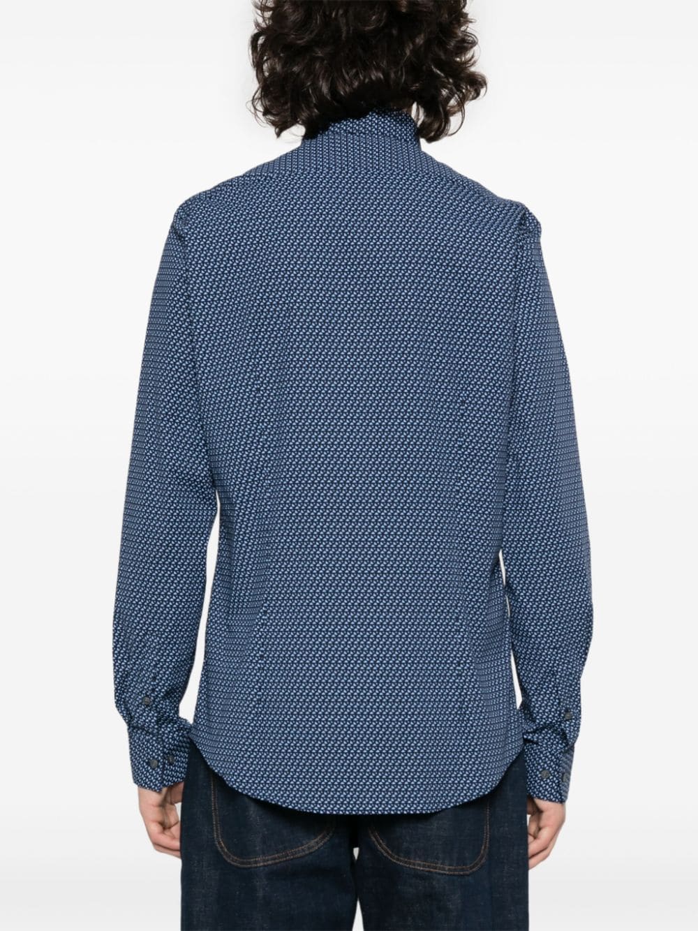 Calvin Klein Katoenen overhemd met geometrische print Blauw