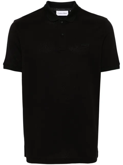 Calvin Klein logo-patch cotton polo shirt