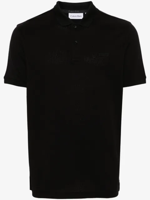 Calvin Klein logo-patch cotton polo shirt