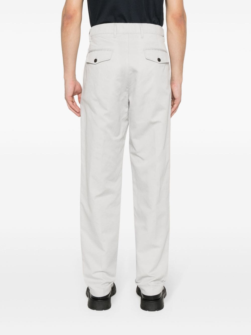 Shop Dunhill Tapered-leg Chino Trousers In Grey
