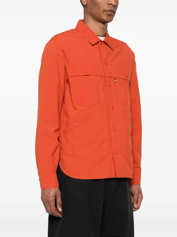 【関税込み】Moncler オレンジ ガーメントウォッシュ Tシャツ Moncler Grenoble Short-Sleeve T-Shirt - Men's, Orange, M