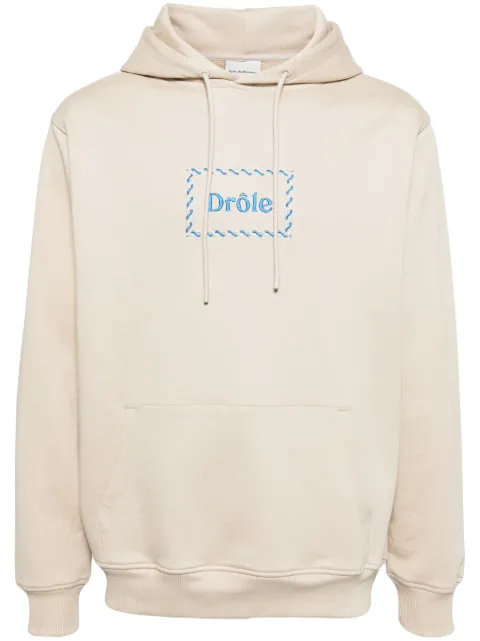 Drôle De Monsieur logo-embroidered cotton hoodie
