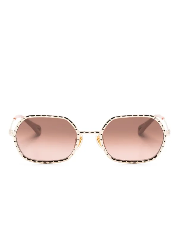 Chloé Eyewear Lentes De Sol Con Armazón Geométrica Dorado