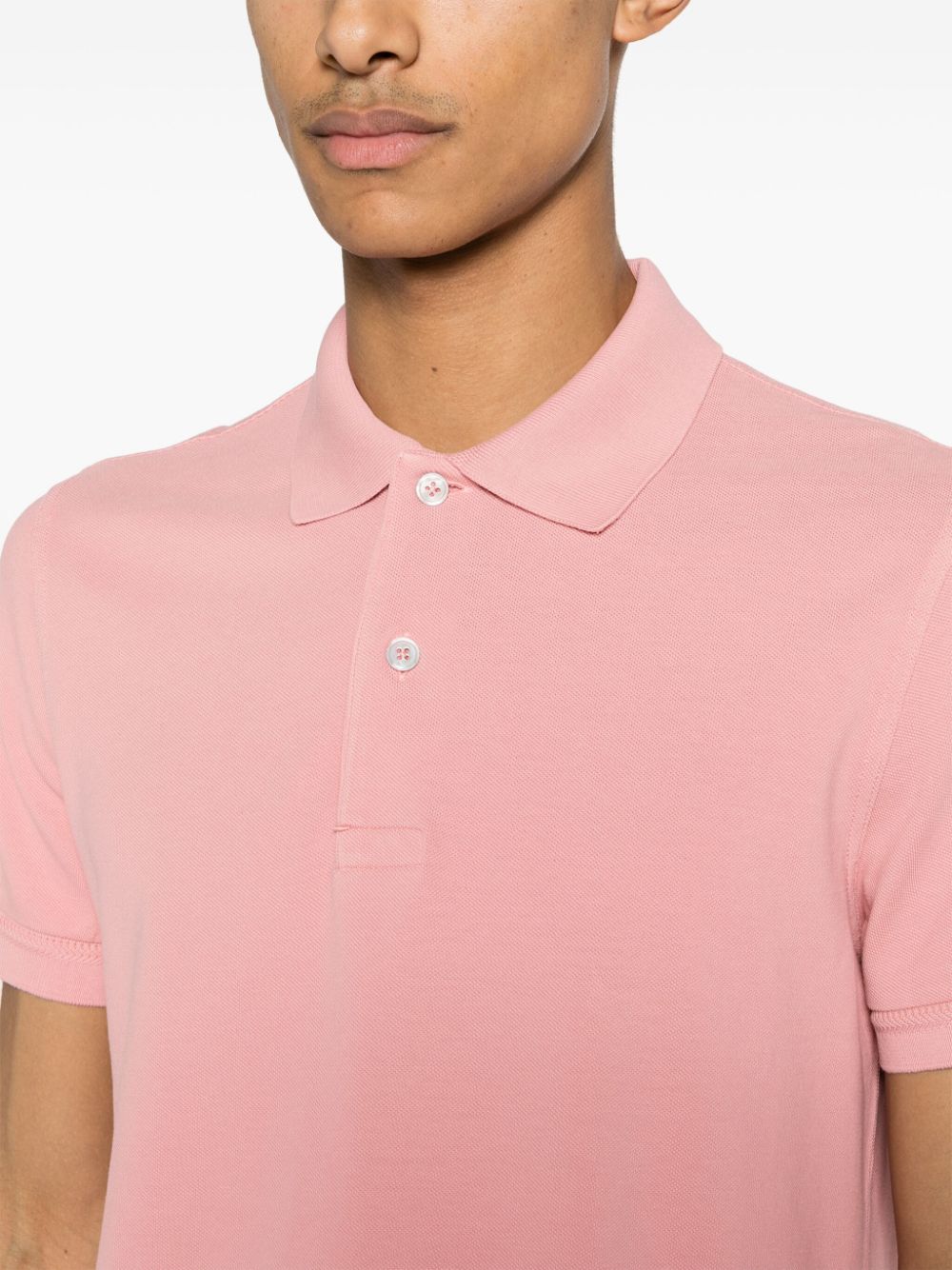 Shop Tom Ford Short-sleeve Cotton Polo Shirt In Pink