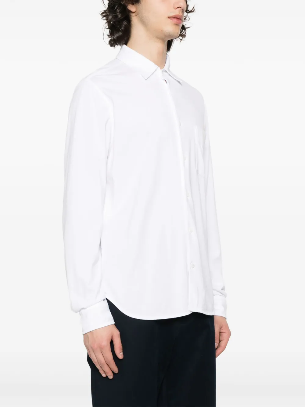 Shop Aspesi Jersey Cotton Shirt In White