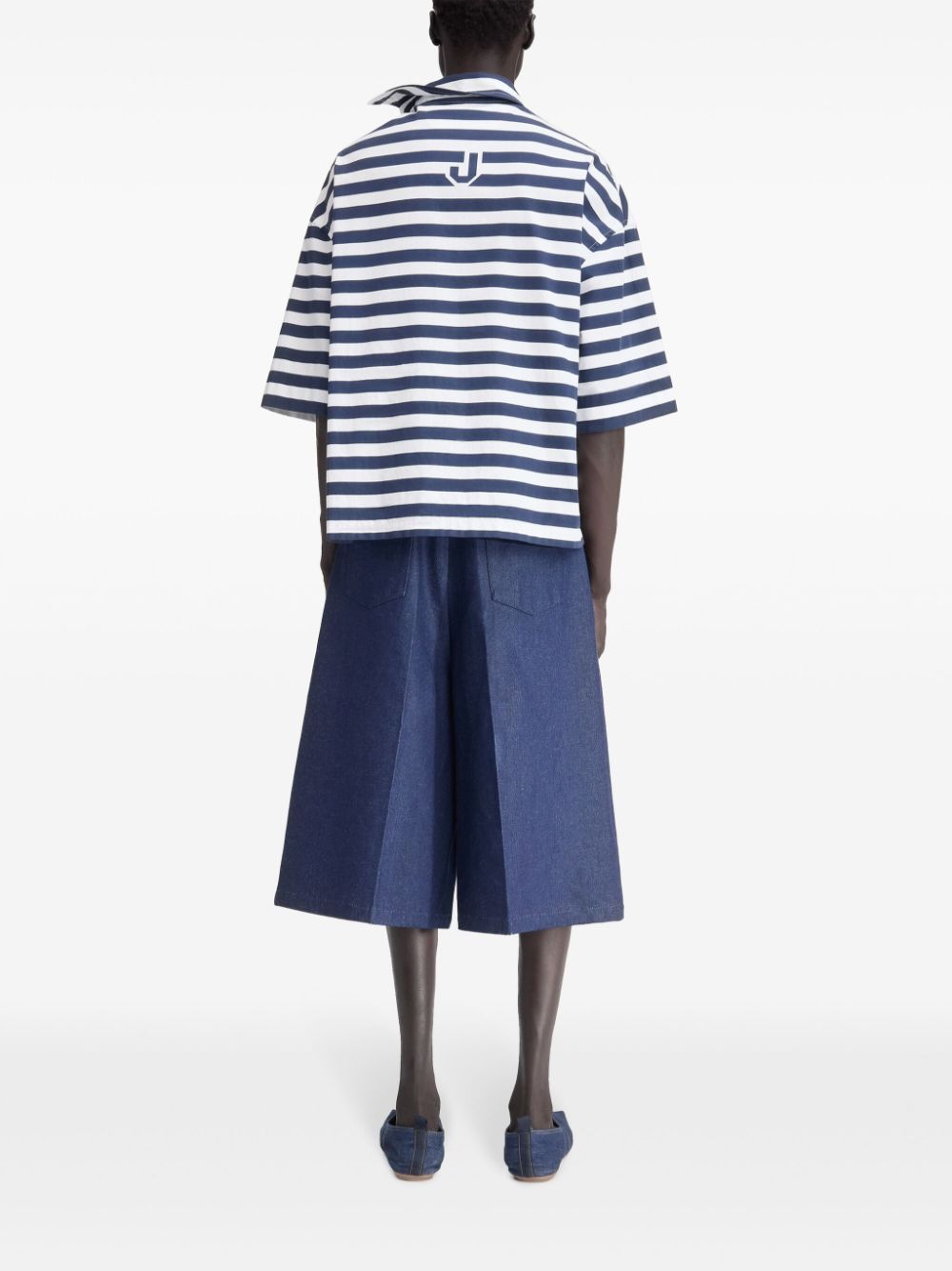 Jacquemus Gestreept overhemd met asymmetrische sluiting - Wit