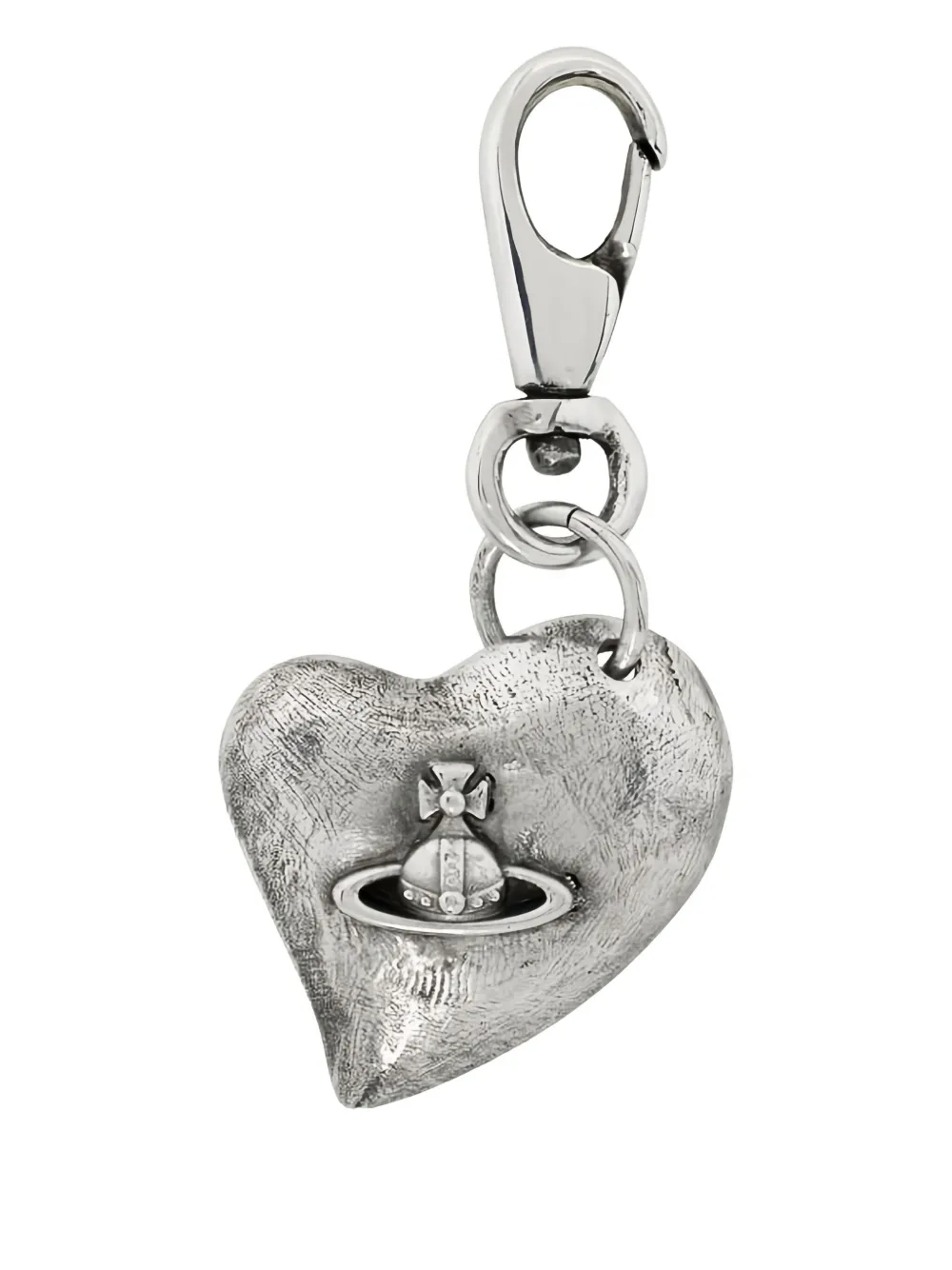 Vivienne Westwood Heart-charm Keyring In Silver