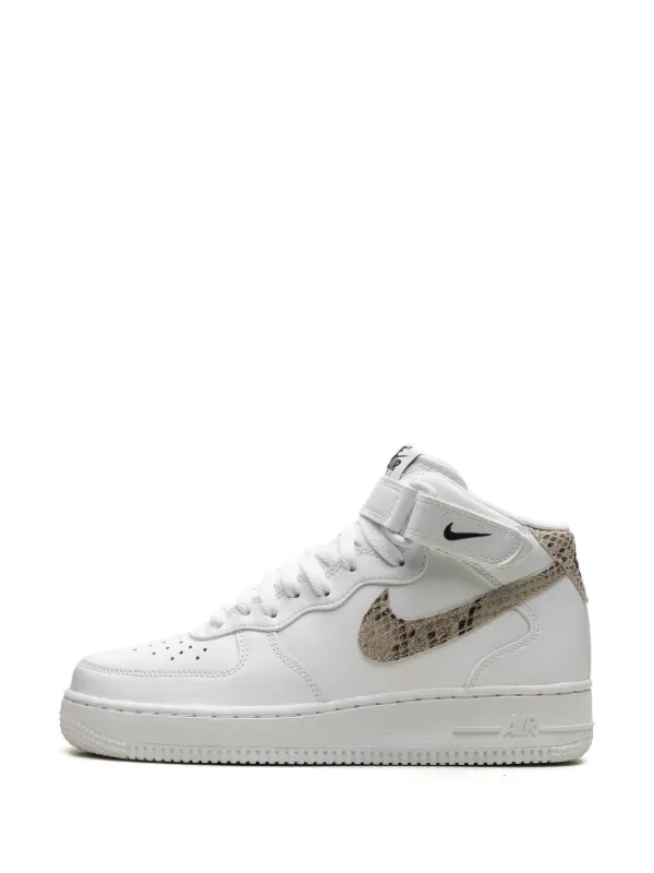 Nike Air Force 1 07 Mid White Snake Swoosh Sneakers White FARFETCH ZA