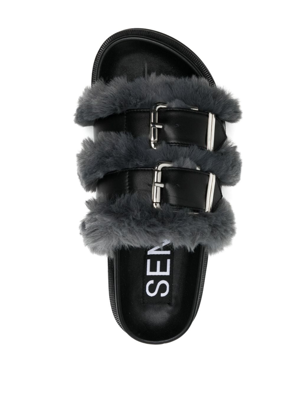 Shop Senso Zali Double-buckle Leather Sandals In Black