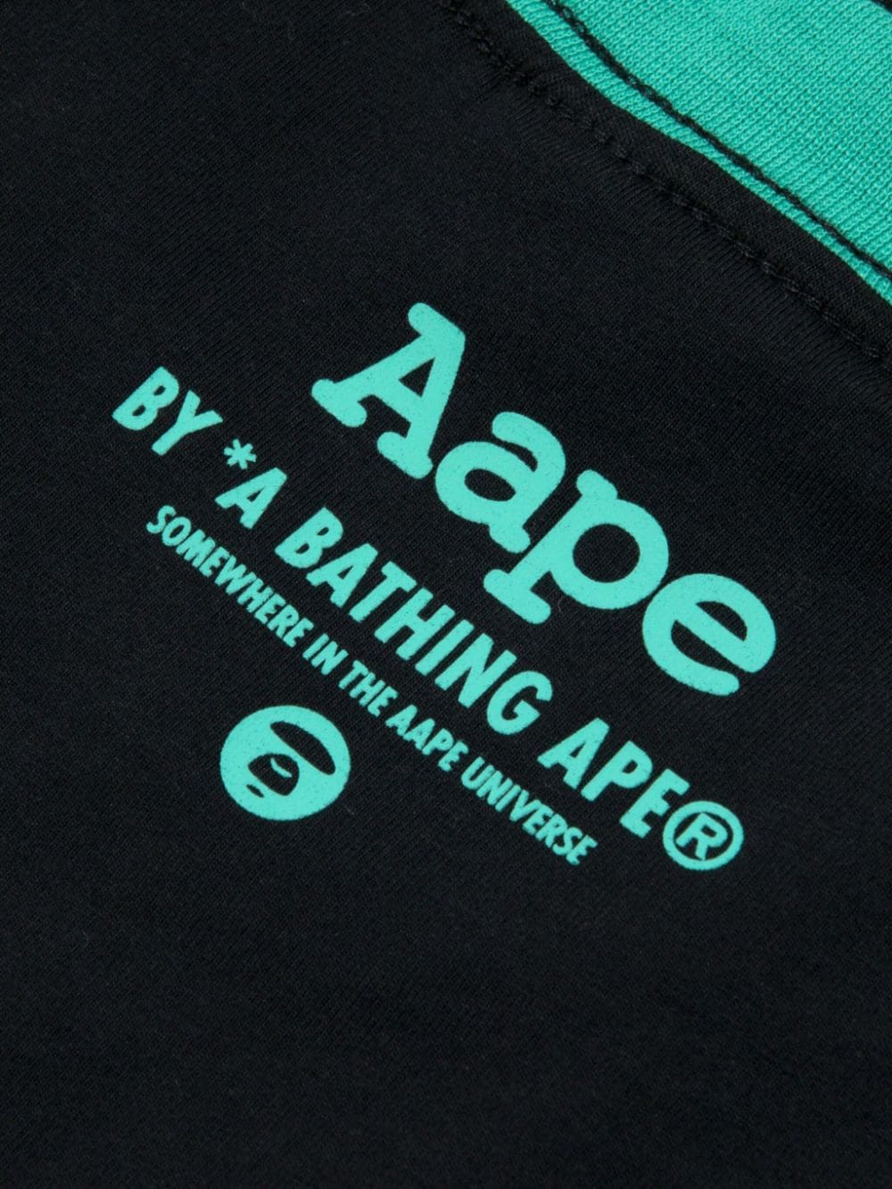 Shop Aape By A Bathing Ape Contrasting-collar Cotton T-shirt In Black