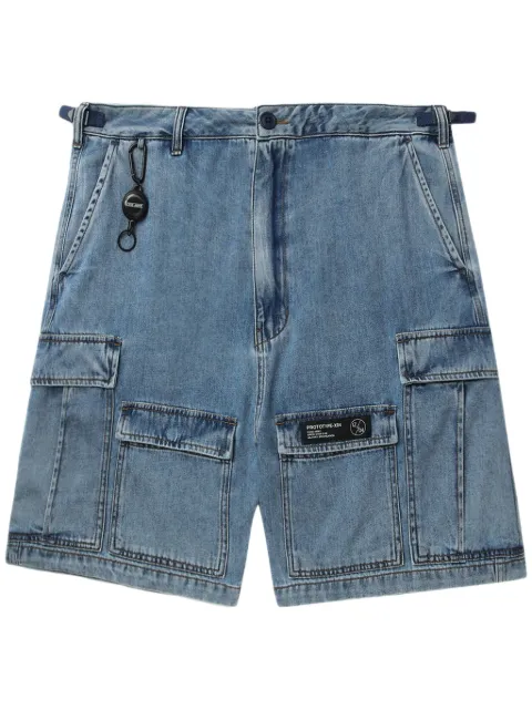 izzue mid-rise denim cargo shorts