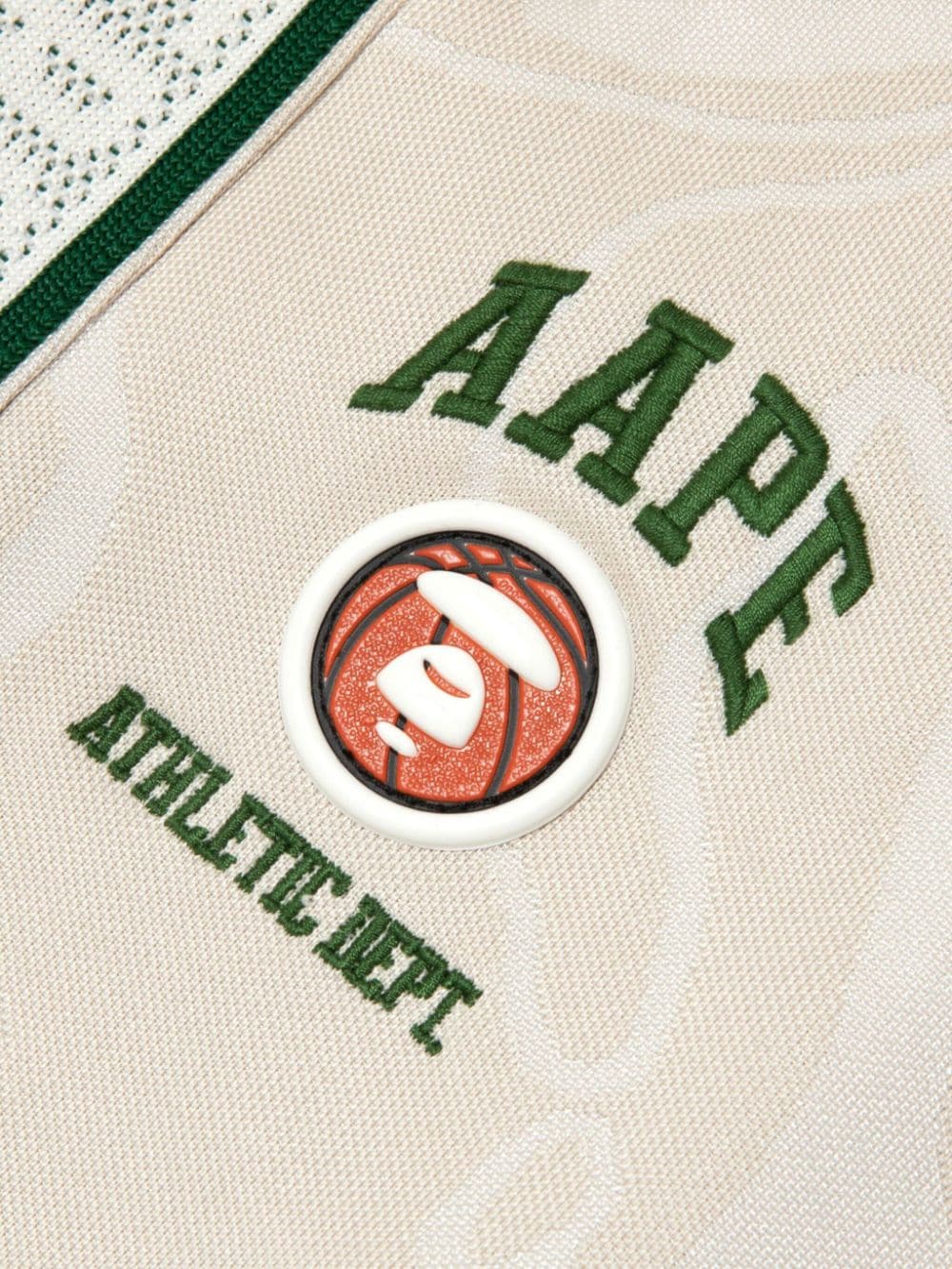Shop Aape By A Bathing Ape Logo-embroidered Swirl-print Track Pants In Neutrals