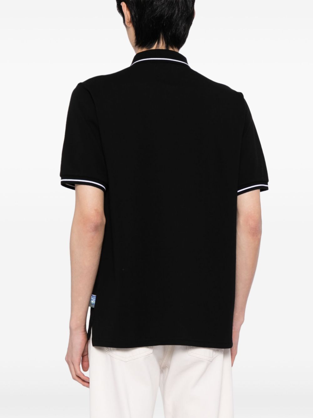 Shop Musium Div. Logo-embroidered Cotton Polo Shirt In Black