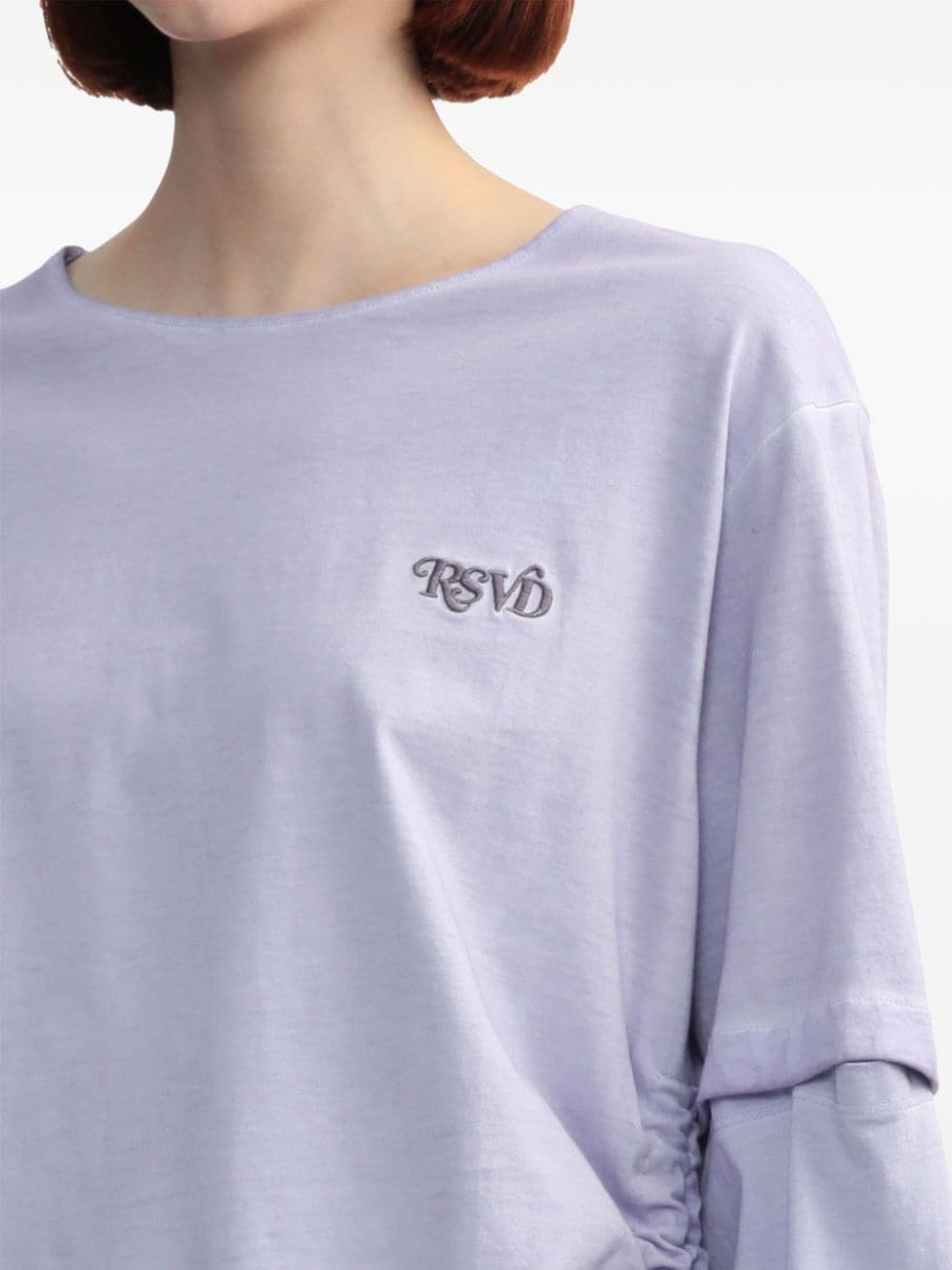 izzue Katoenen T-shirt met geborduurd logo Paars