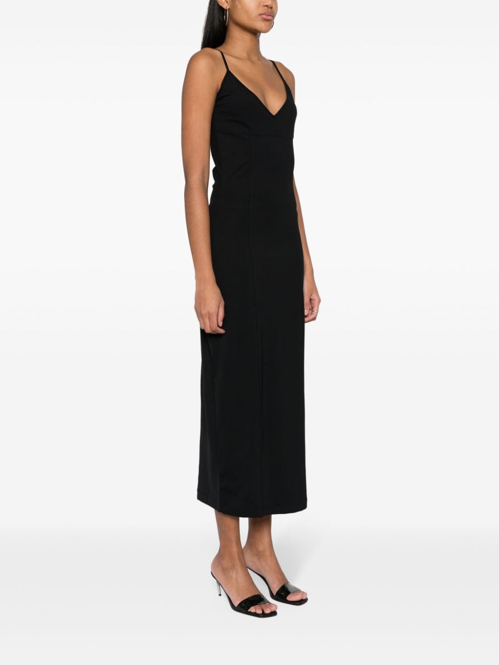 Shop Calvin Klein Stretch-jersey Maxi Dress In Black