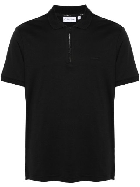 Calvin Klein logo-patch organic cotton polo shirt