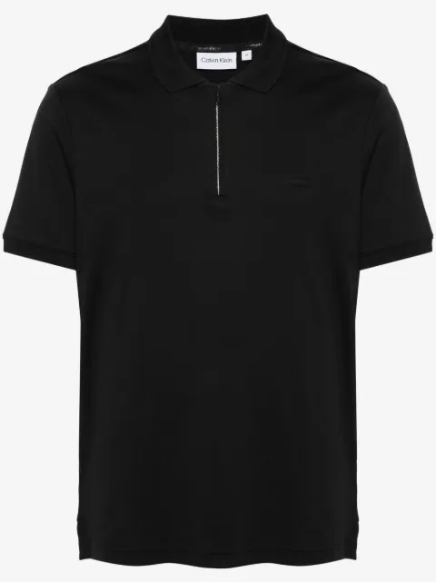 Calvin Klein logo-patch organic cotton polo shirt