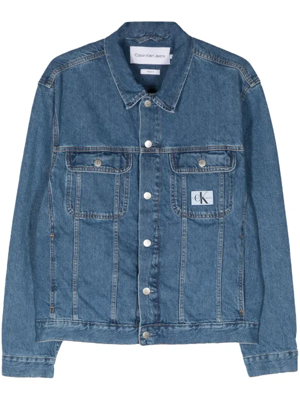 Calvin Klein Jeans Veste En Jean a Patch Logo Bleu FARFETCH DZ