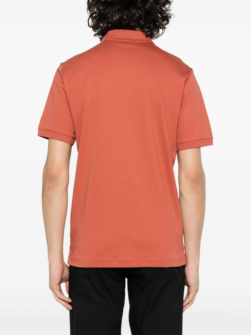 Shop Calvin Klein Logo-patch Cotton Polo Shirt In Orange