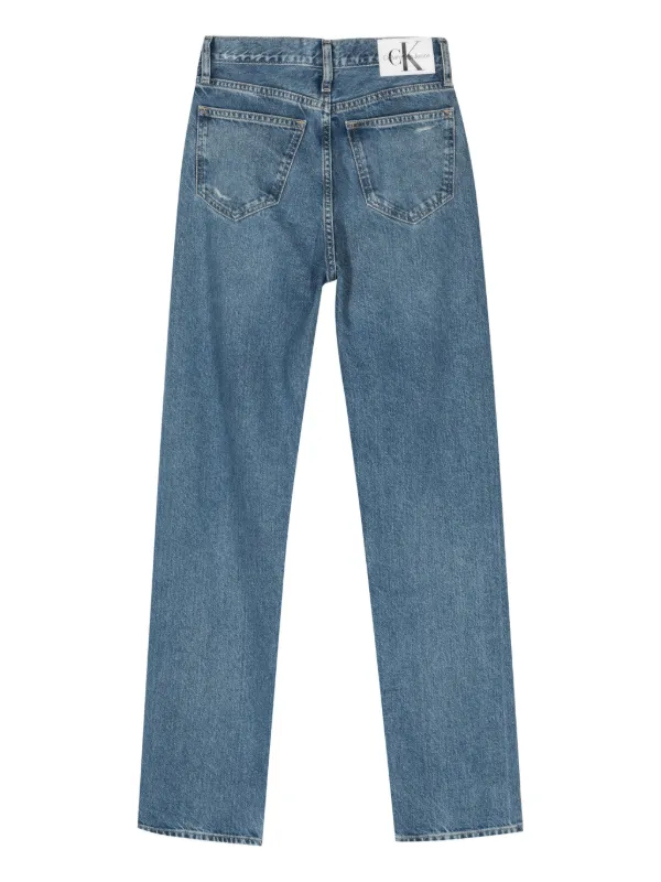 Calvin Klein Jeans high-rise Straight Cotton Jeans Blue