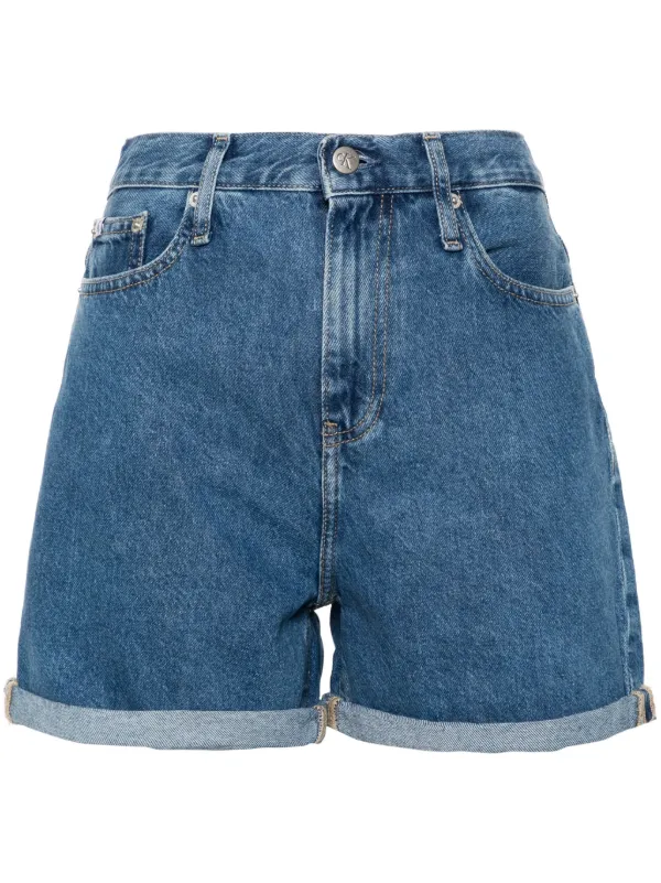 Calvin Klein Jeans high rise Denim Shorts Blue FARFETCH ZA