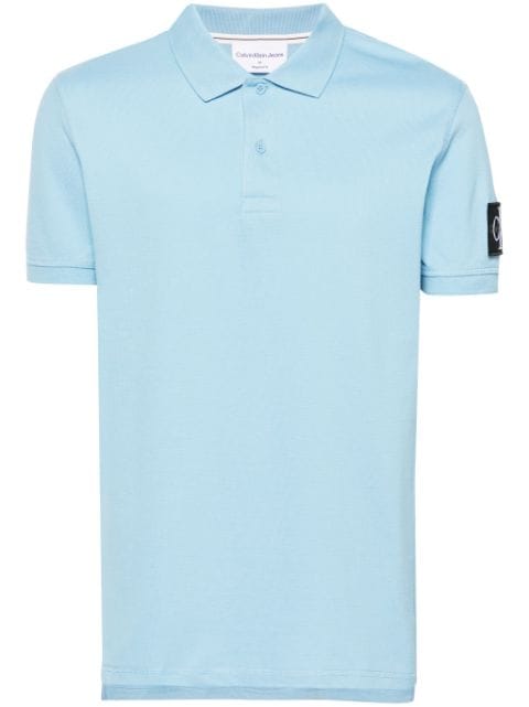 Calvin Klein Jeans logo-patch piqué polo shirt