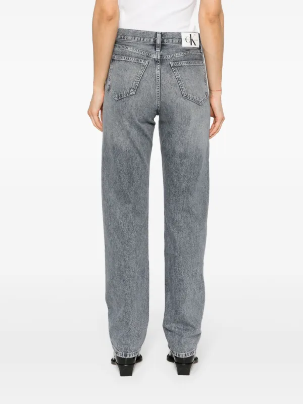 Calvin Klein Jeans high-rise Straight Jeans Grey FARFETCH IN