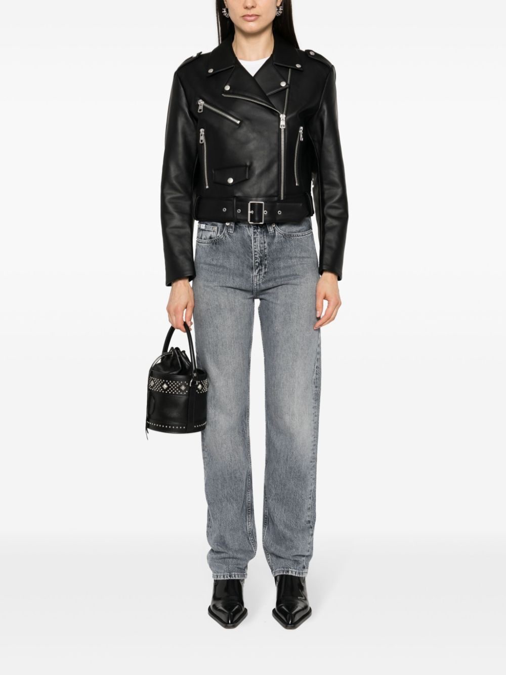 Calvin Klein Jeans high-rise straight jeans - Grijs
