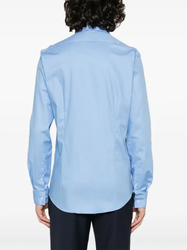 Calvin Klein dot-print Cotton Shirt | Blue | FARFETCH JO