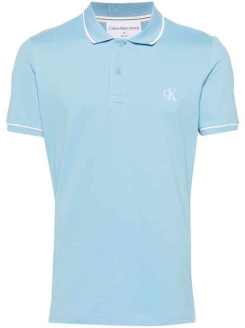 Calvin Klein Jeans logo-embroidered piqué polo shirt