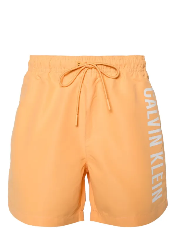 Calvin Klein logo print Swim Shorts Orange